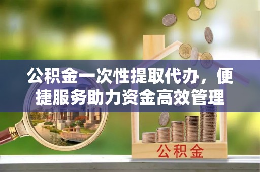 荔浦公积金一次性提取代办，便捷服务助力资金高效管理