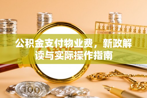荔浦公积金支付物业费，新政解读与实际操作指南